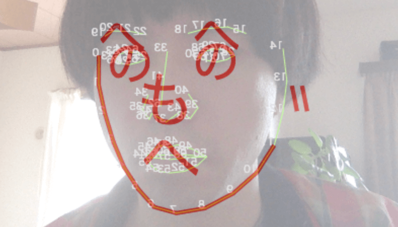 clmtrackr.jsで顔認識してへのへのもへじを描画する