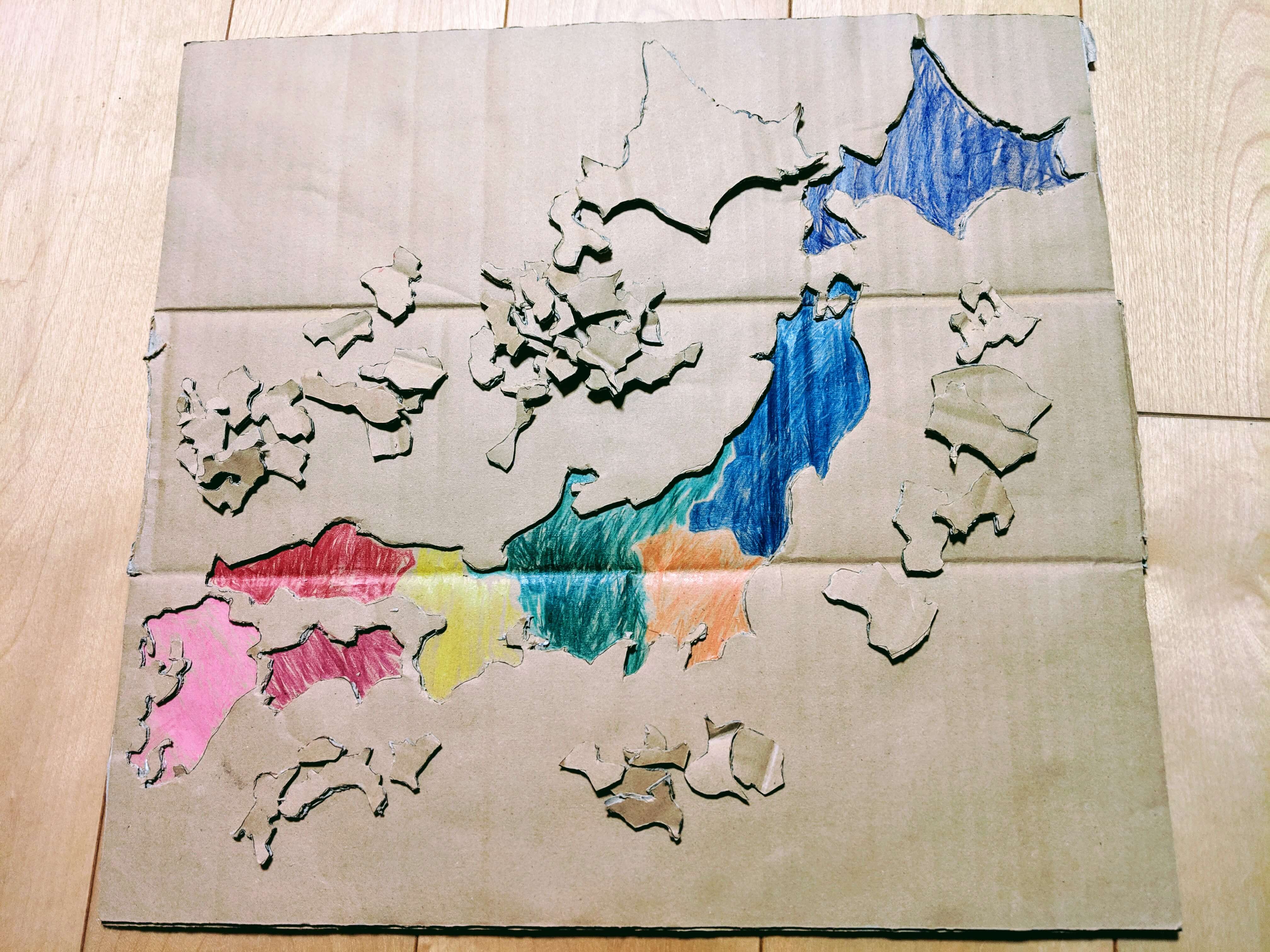 息子と手作り日本地図パズルをつくった Shimabox Blog